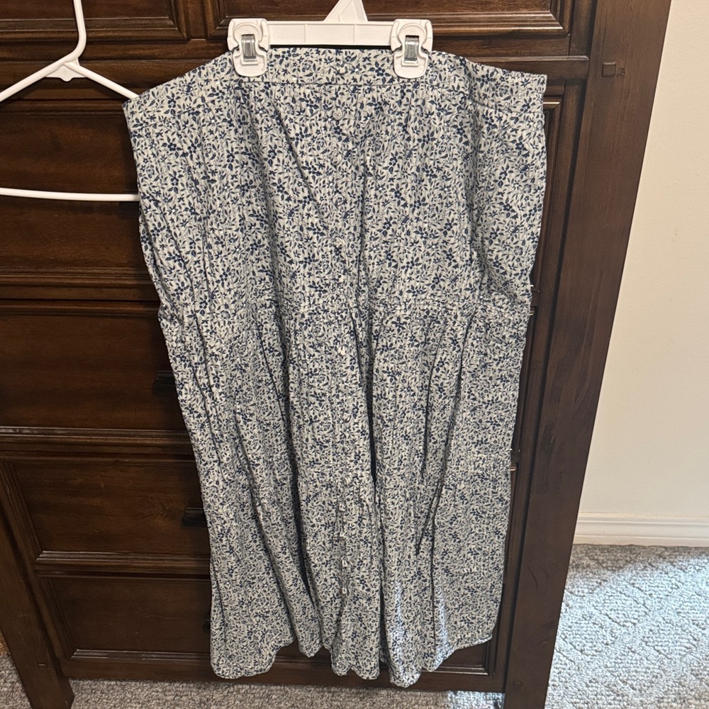 Madewell Floral Blue Skirt